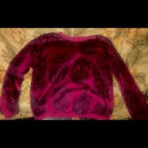 Soft Burgundy Owl Printed Sweater